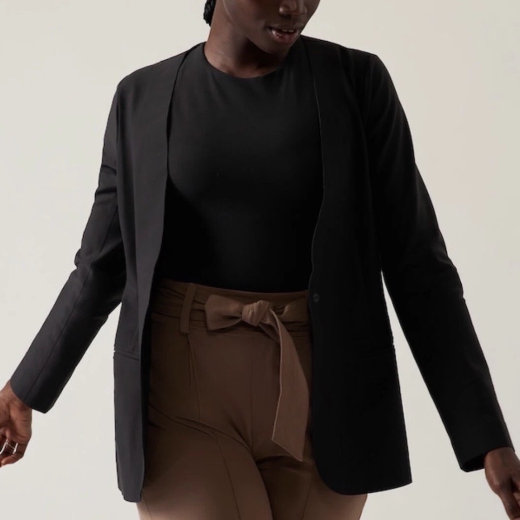 Plus Athleta Nwt Black Classic Athletic Stretch Avenues Blazer Size 24